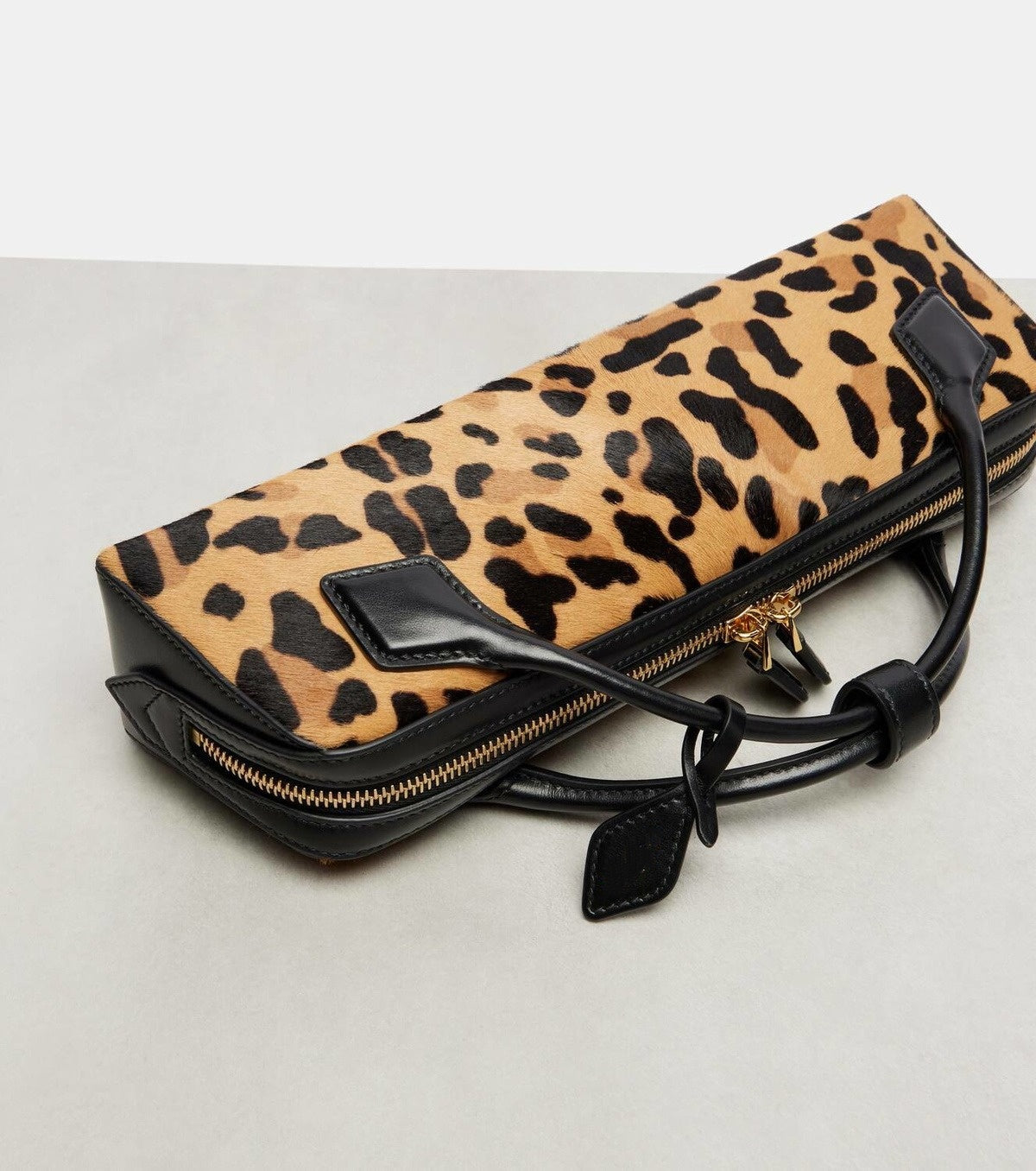 Leopard-print Calf Hair Clutch