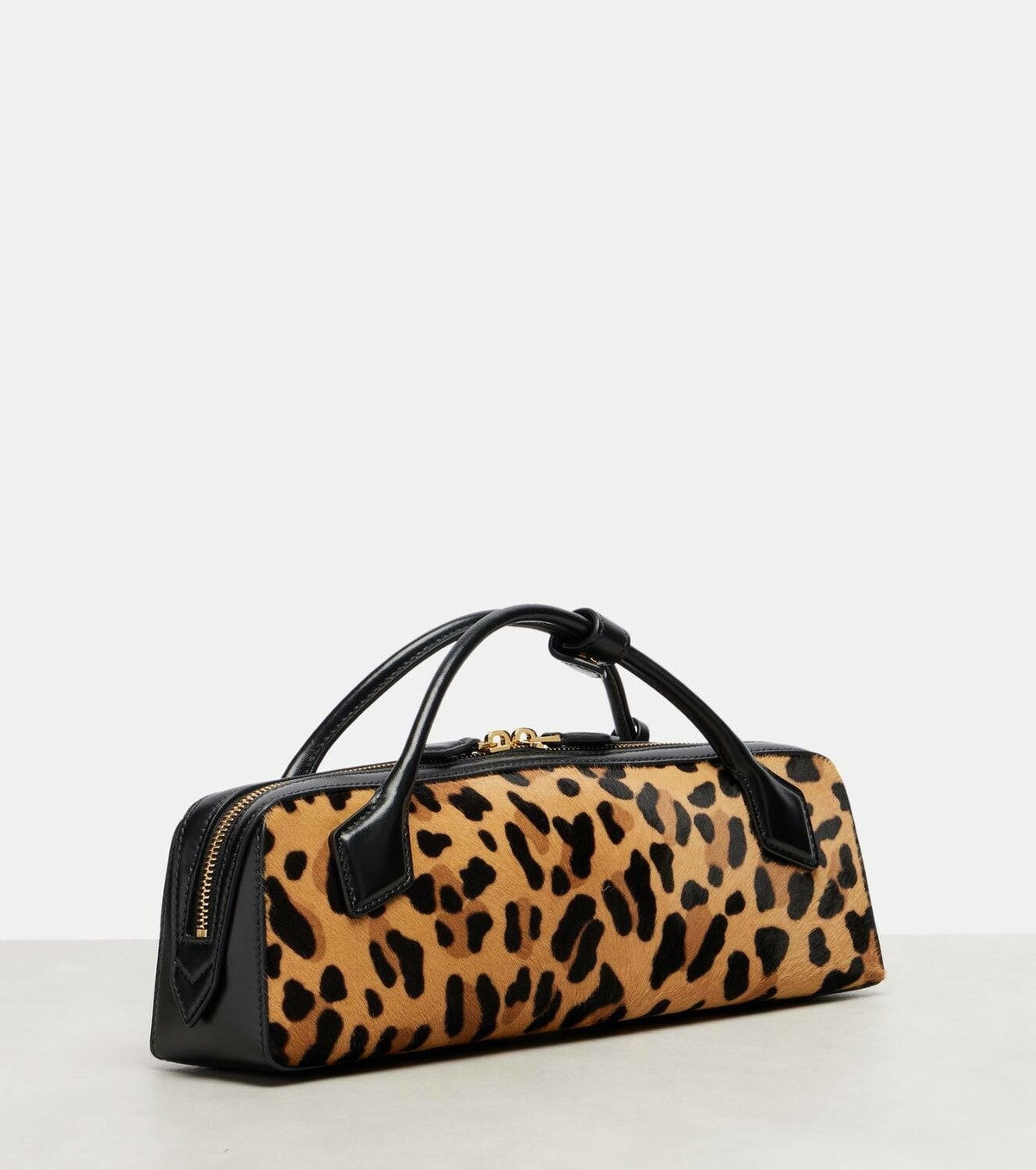 Leopard-print Calf Hair Clutch
