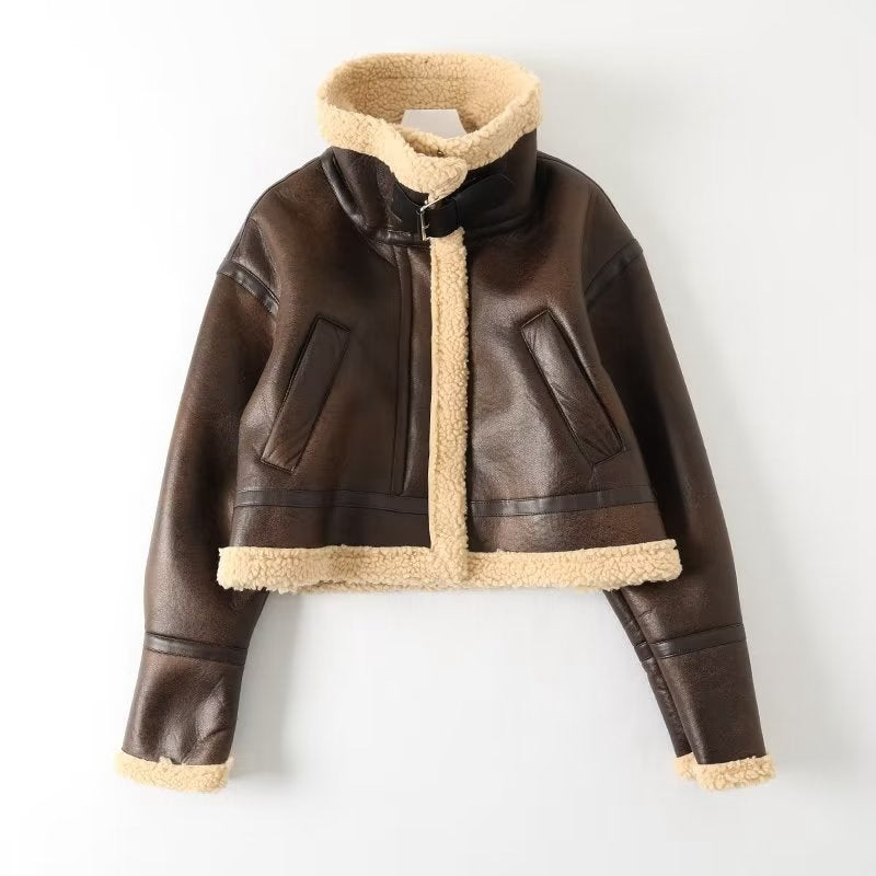 Lapel Shearling Coat