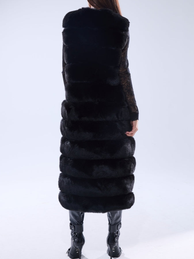 Eco-friendly Faux Fur Long Vest