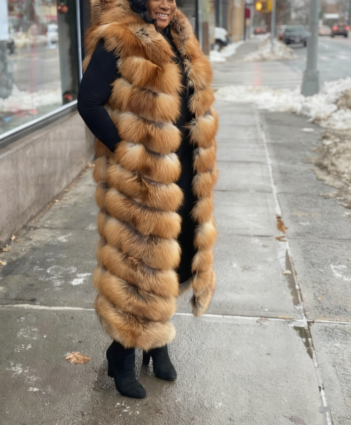 Full Length Red Fox Fur Vest
