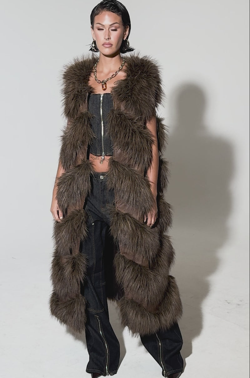 Paneled Fur Vest