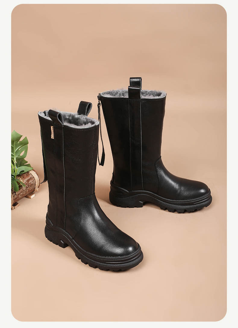 Thick-soled Fleece-lined Warm Ankle Boot