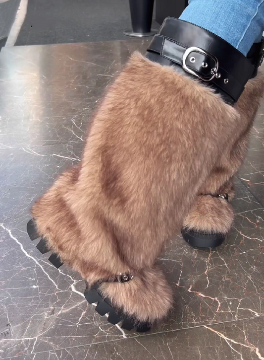 Winter Warm Fuzzy Knee Boots