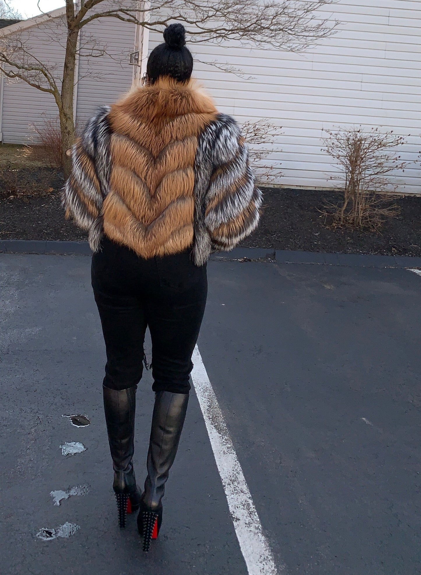 Silver Fox and Gold Fox Fur Jacket