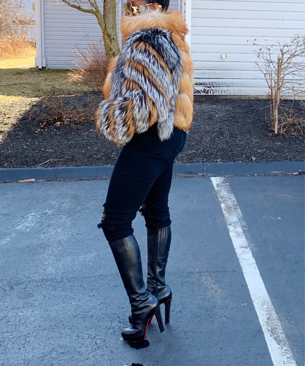Silver Fox and Gold Fox Fur Jacket