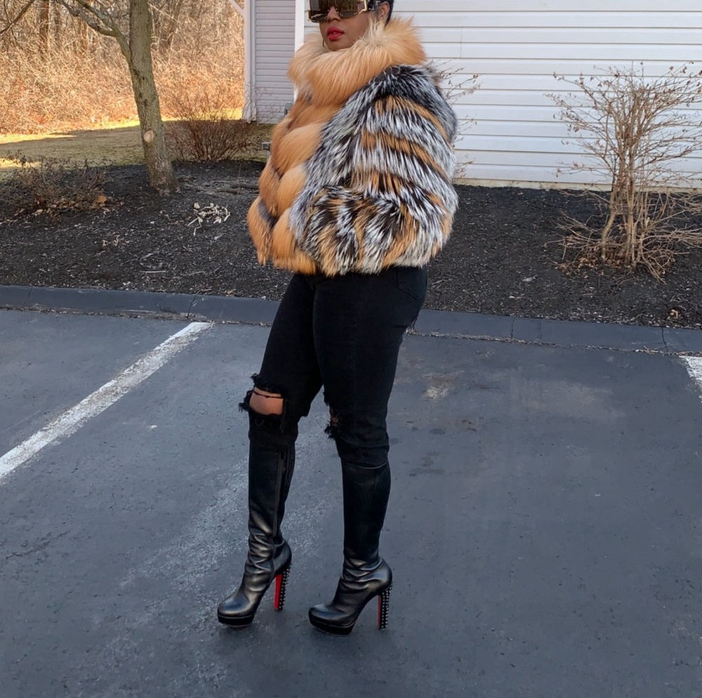 Silver Fox and Gold Fox Fur Jacket
