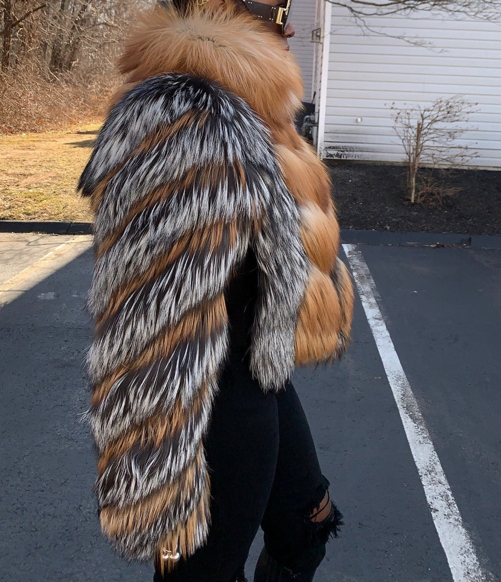 Silver Fox and Gold Fox Fur Jacket