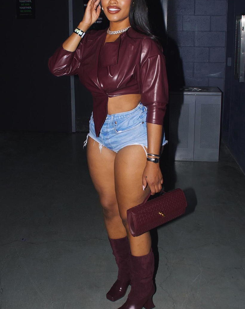 Lapel Waist Cropped Jacket