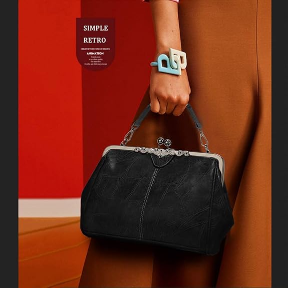 Women's Vintage Metal Lock Bag