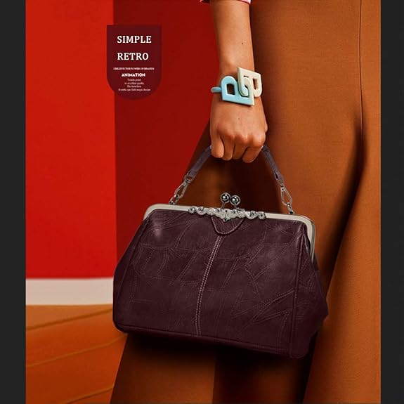 Women's Vintage Metal Lock Bag