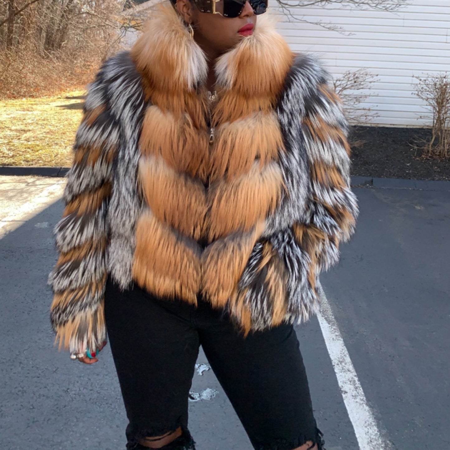 Silver Fox and Gold Fox Fur Jacket