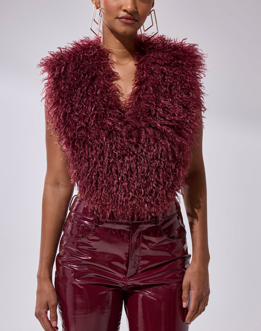Faux Fur Halter Top