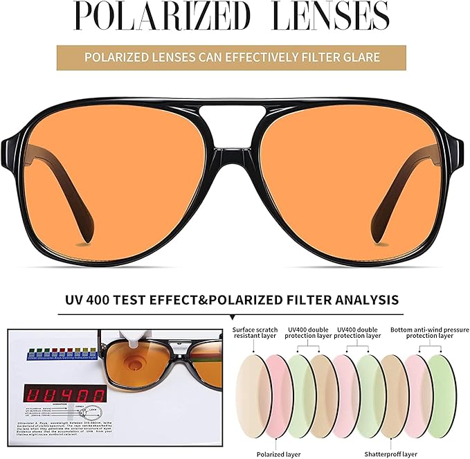 Retro Trendy Aviator Sunglasses