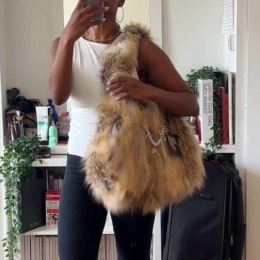Raccoon Fur Plush Bag Shoulder Bag