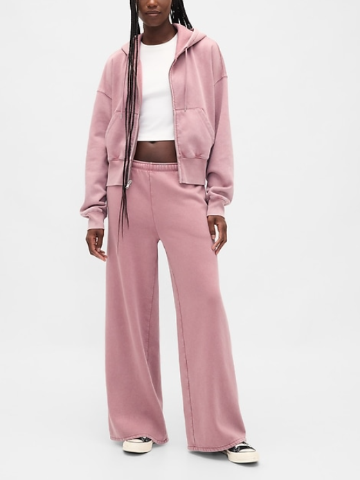 Long Sleeve Zip-up Hooded Sweatshirt And Drawstring Pants Two Pieces Sets