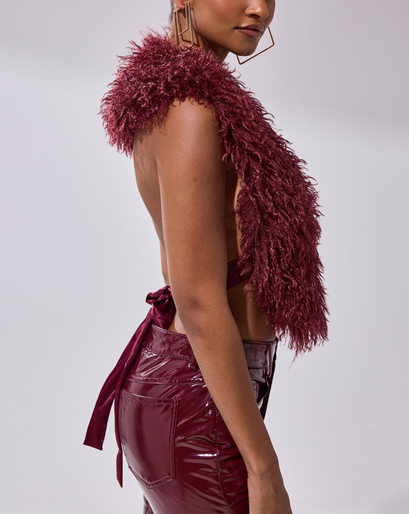 Faux Fur Halter Top