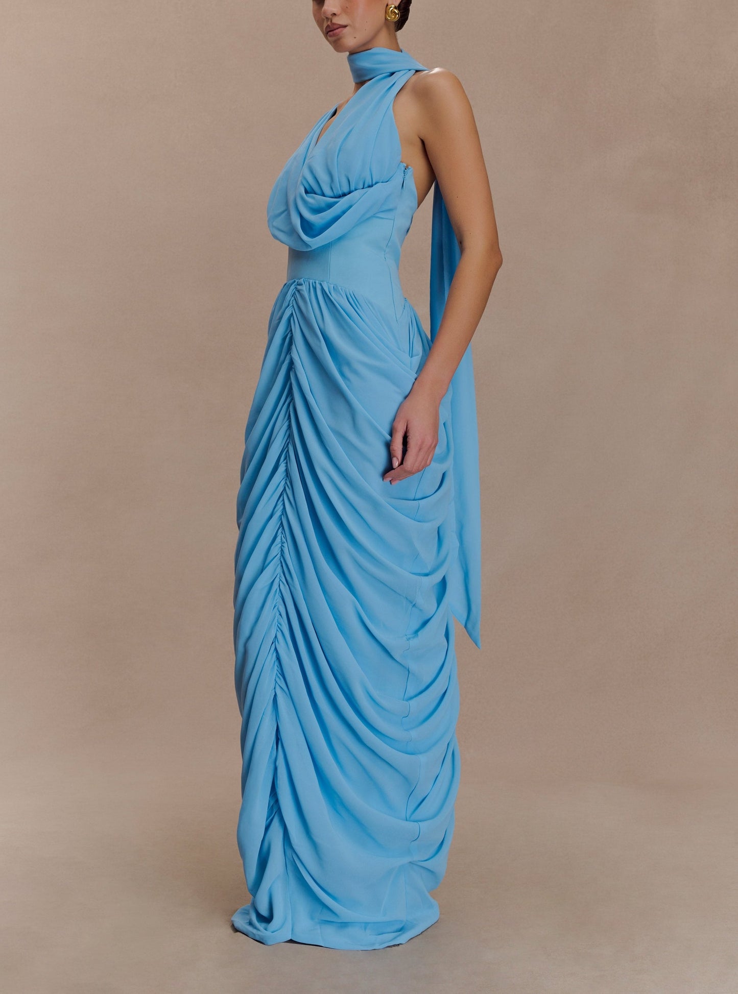 Elegant Pleated Chiffon Maxi Skirt