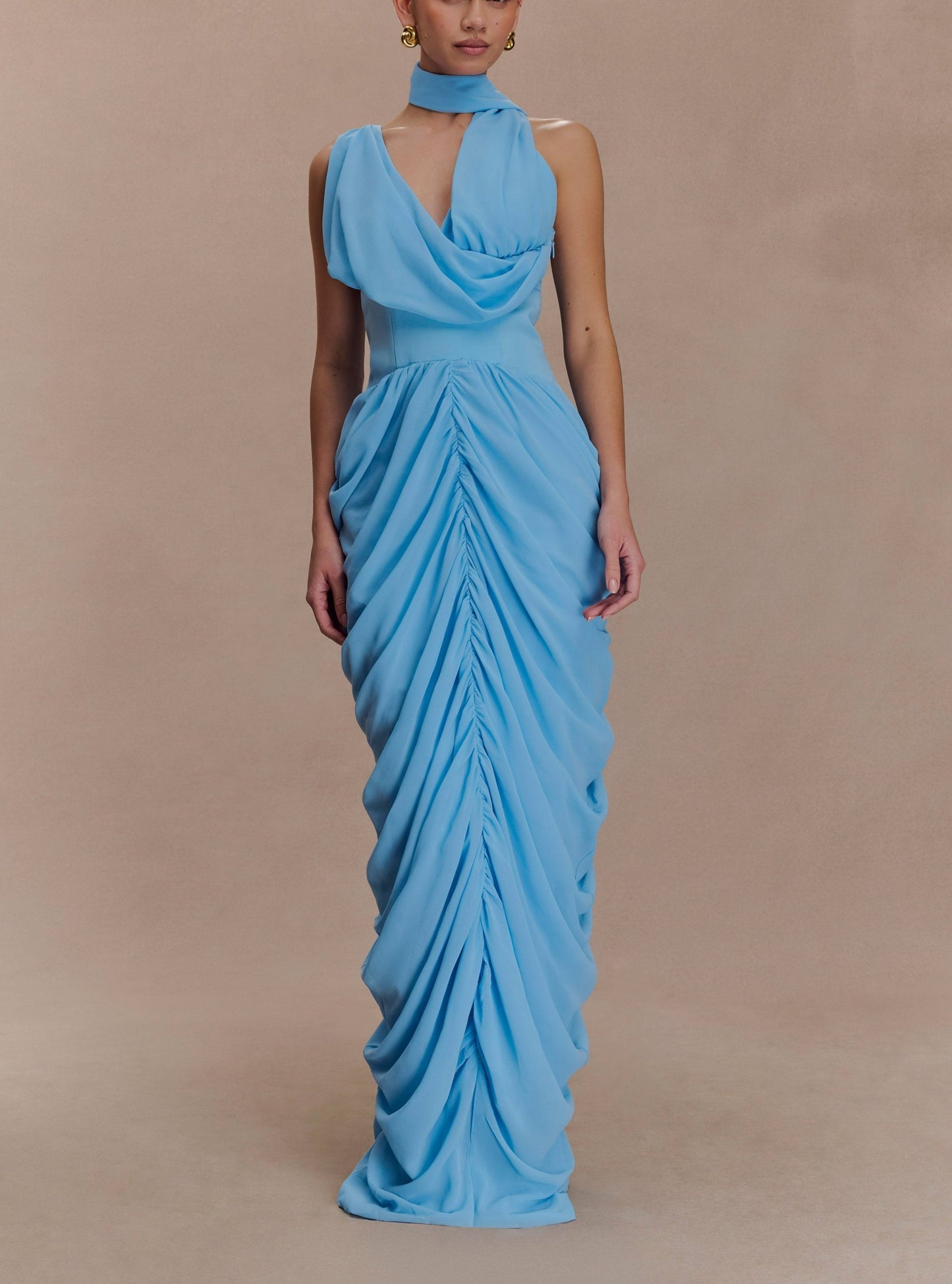 Elegant Pleated Chiffon Maxi Skirt