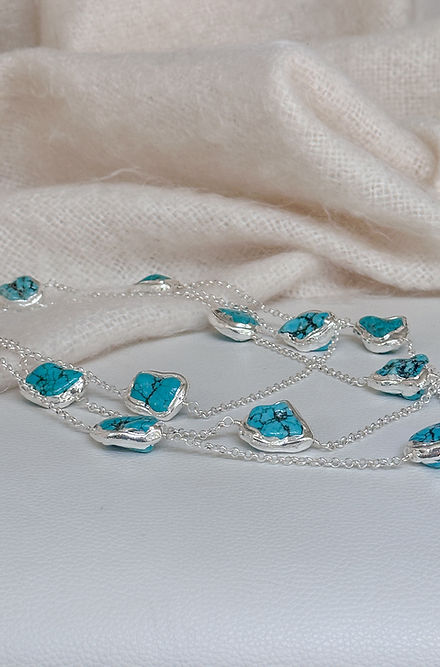 Silver Turquoise Large Necklaces