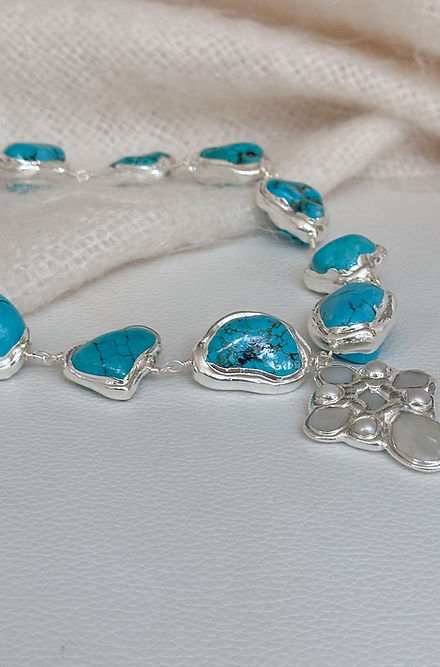 Silver Turquoise Large Necklaces