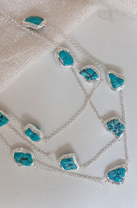 Silver Turquoise Large Necklaces