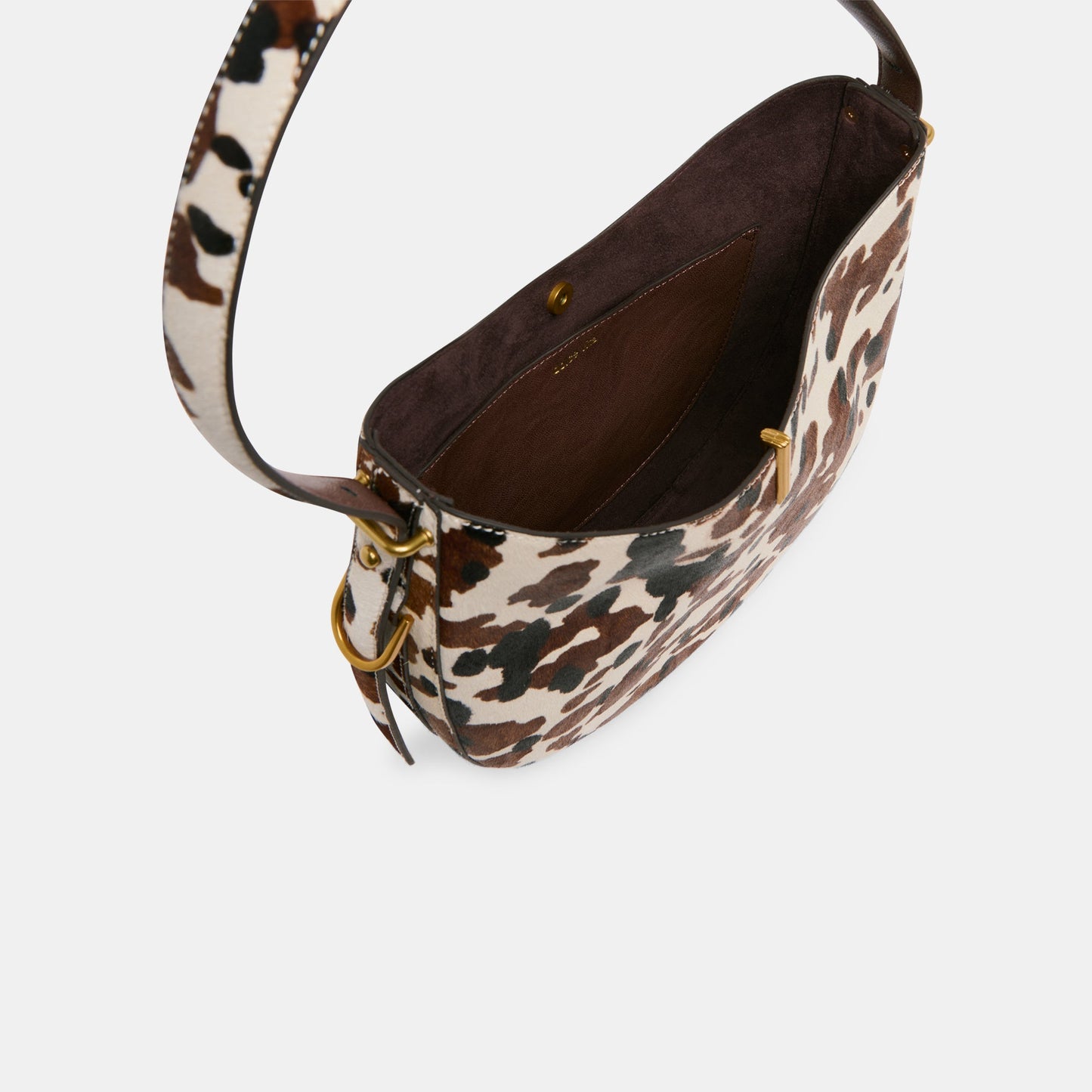 Leopard-print Deerskin Shoulder Bag