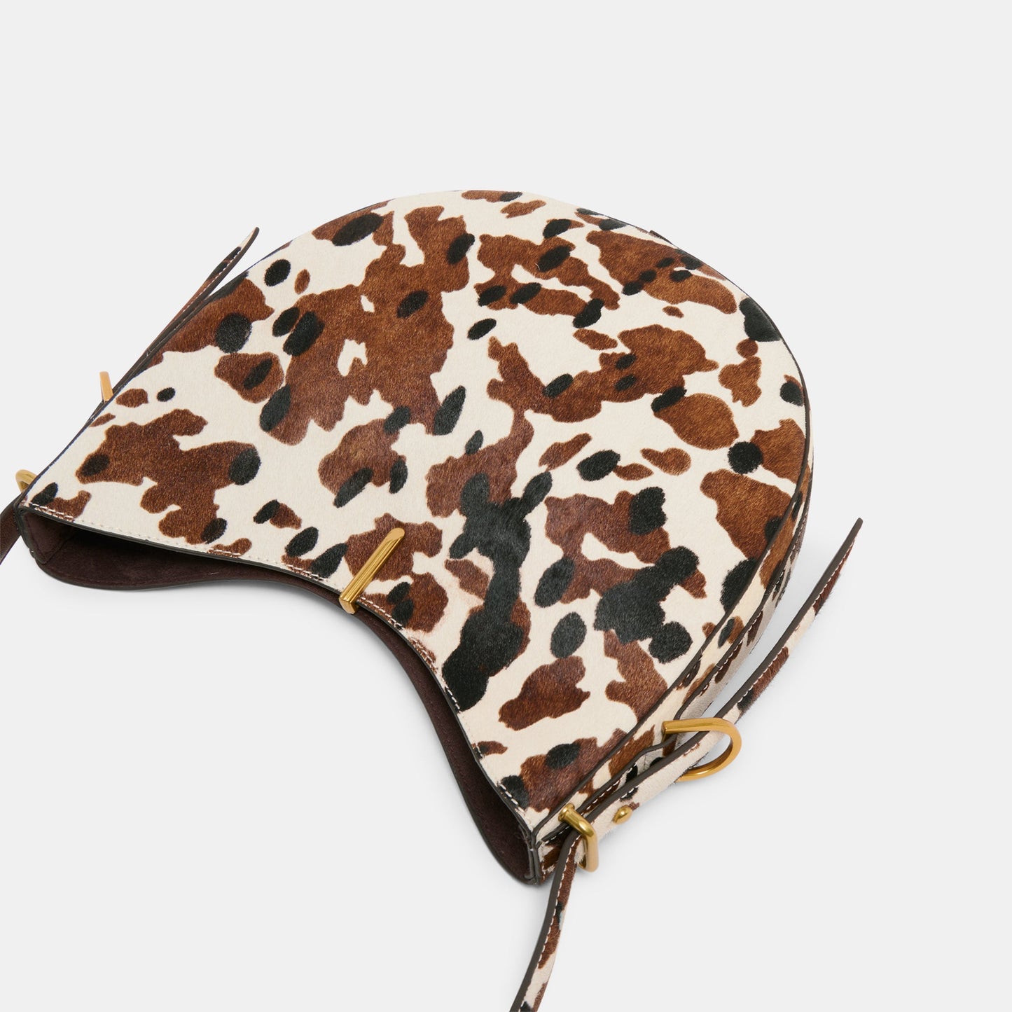Leopard-print Deerskin Shoulder Bag