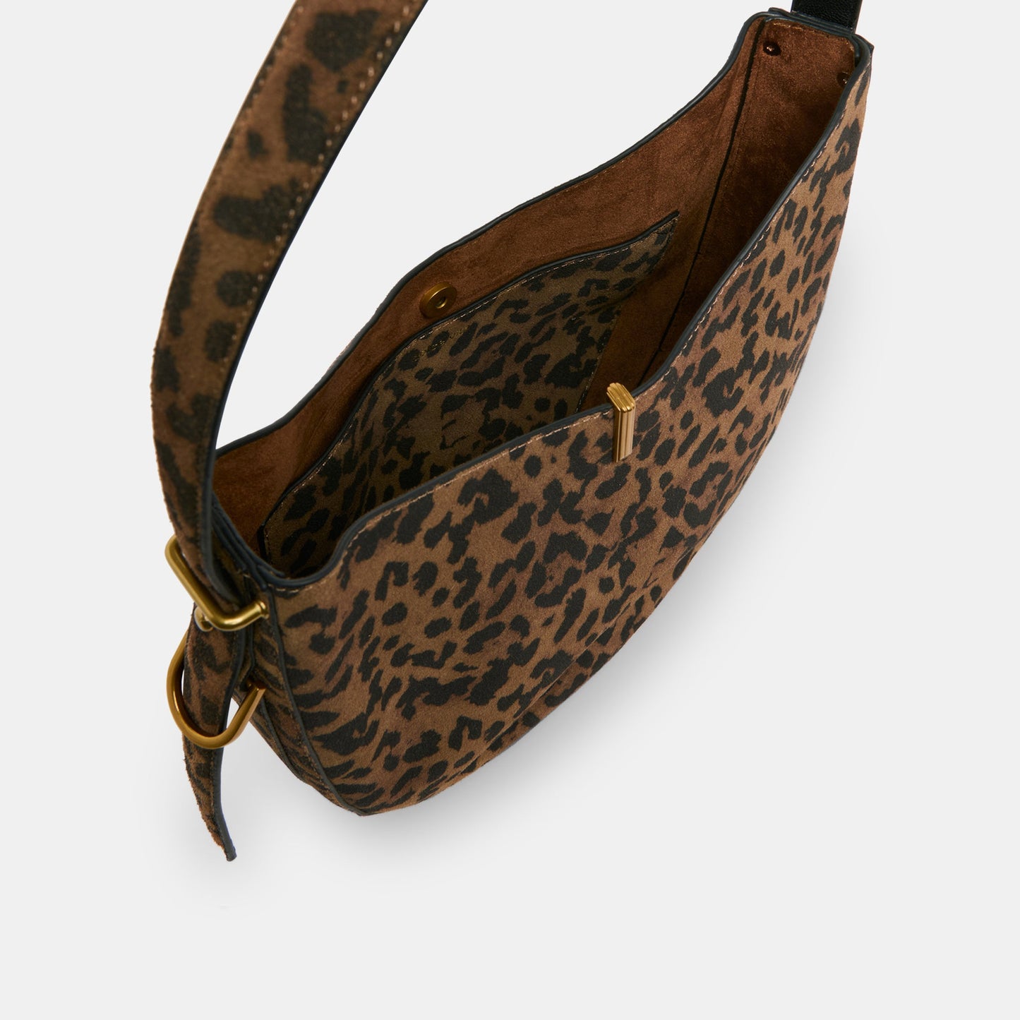 Leopard-print Deerskin Shoulder Bag