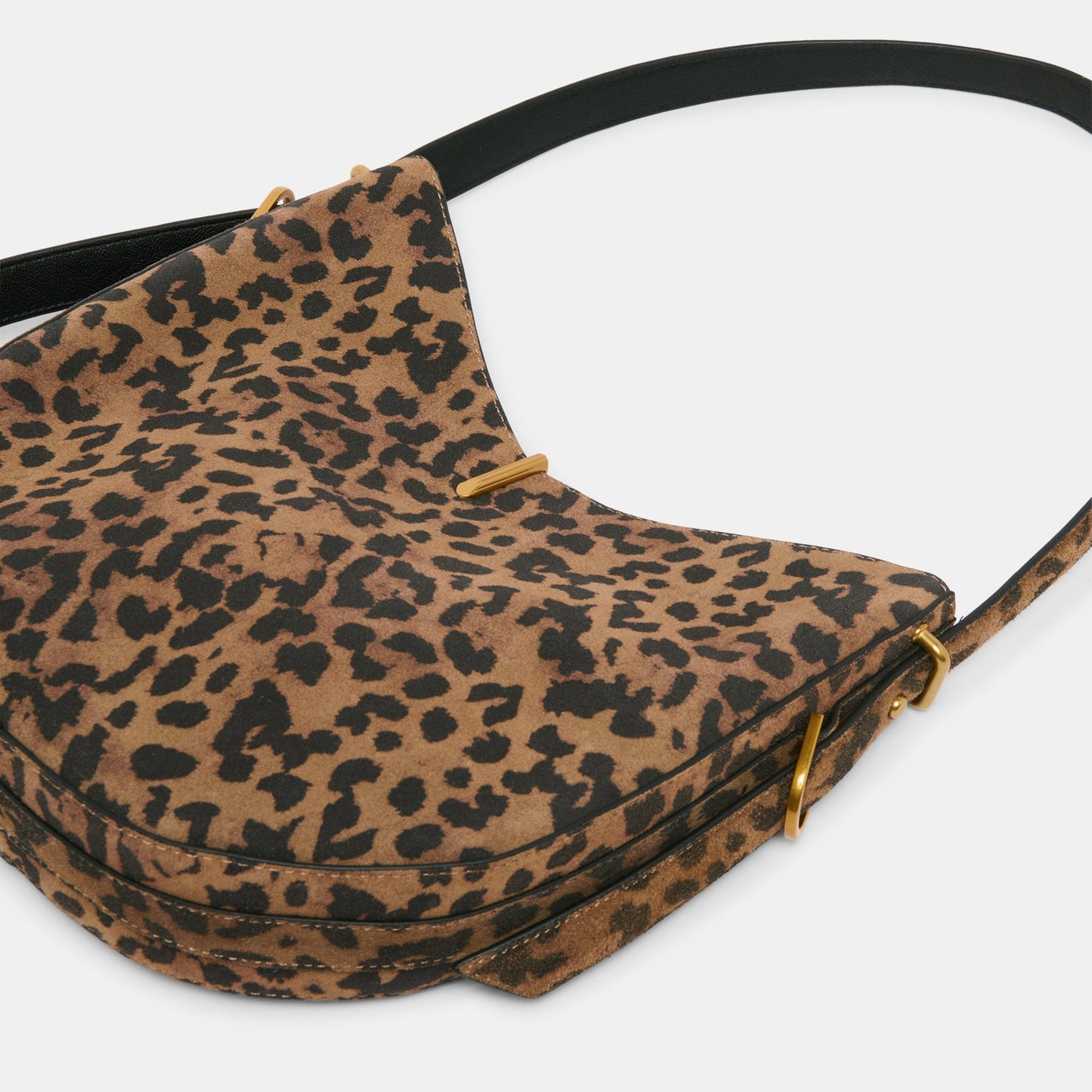 Leopard-print Deerskin Shoulder Bag