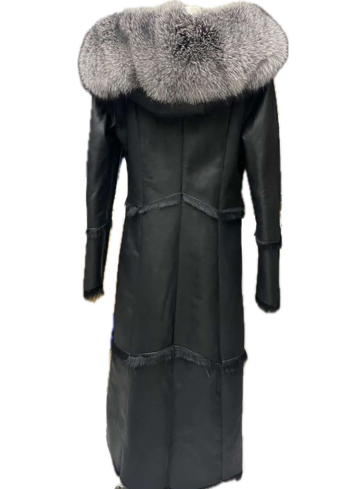 Crystal Fox Fur Large Collar Long Fur Collar Hooded Jacket