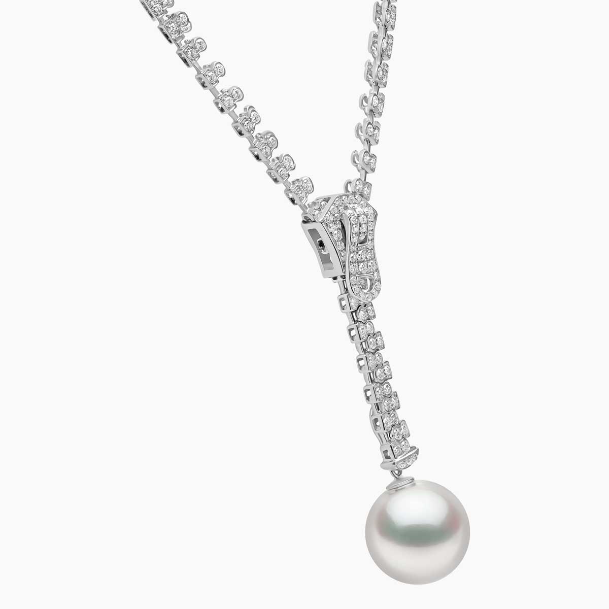 Pearl And Diamond Zip Necklace