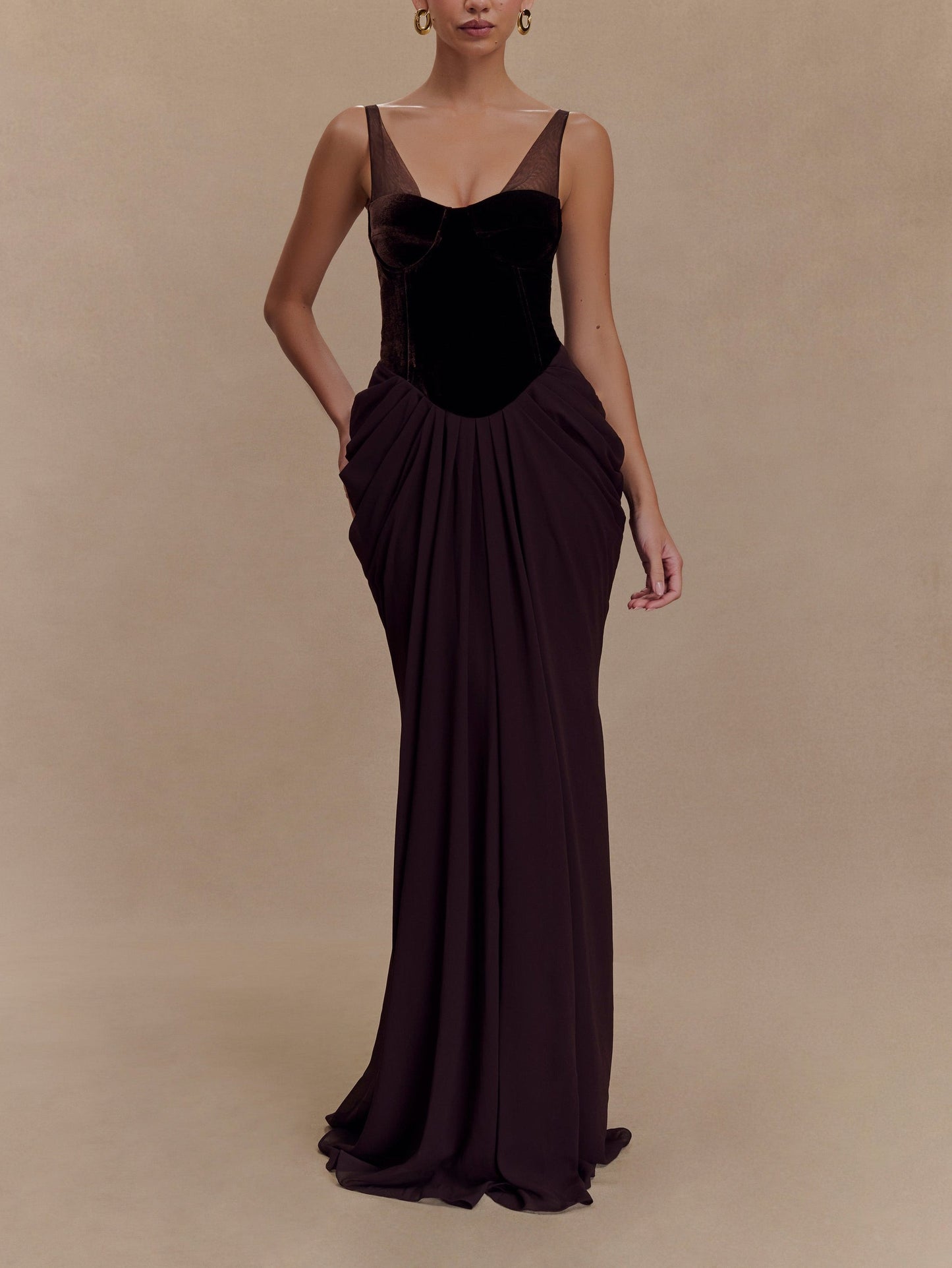 Velvet Corset Maxi Dress