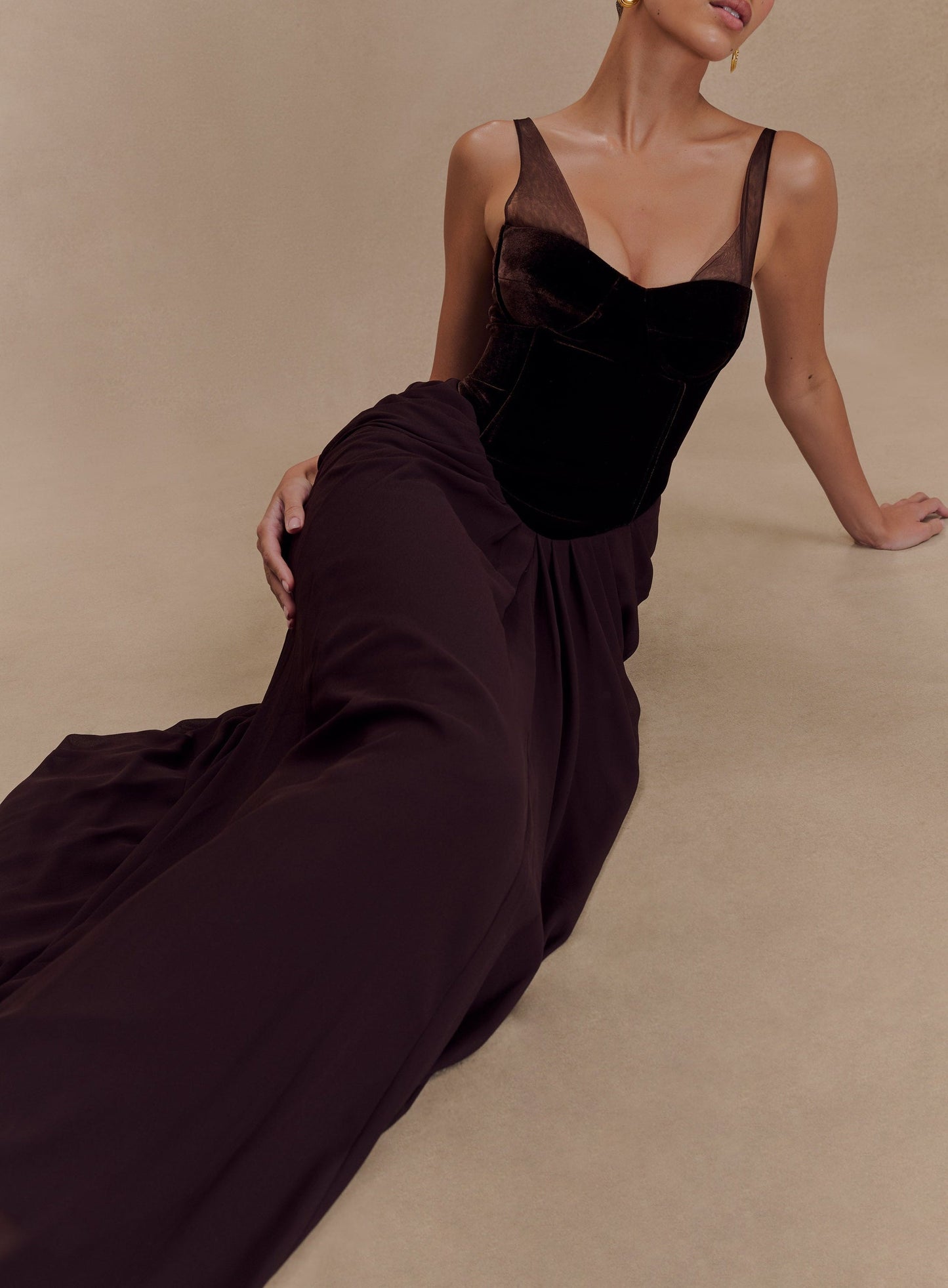 Velvet Corset Maxi Dress