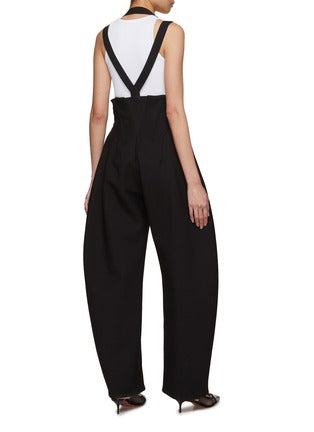 Lapel Floral Shirt & Suspender Rounded Corset Pants Set