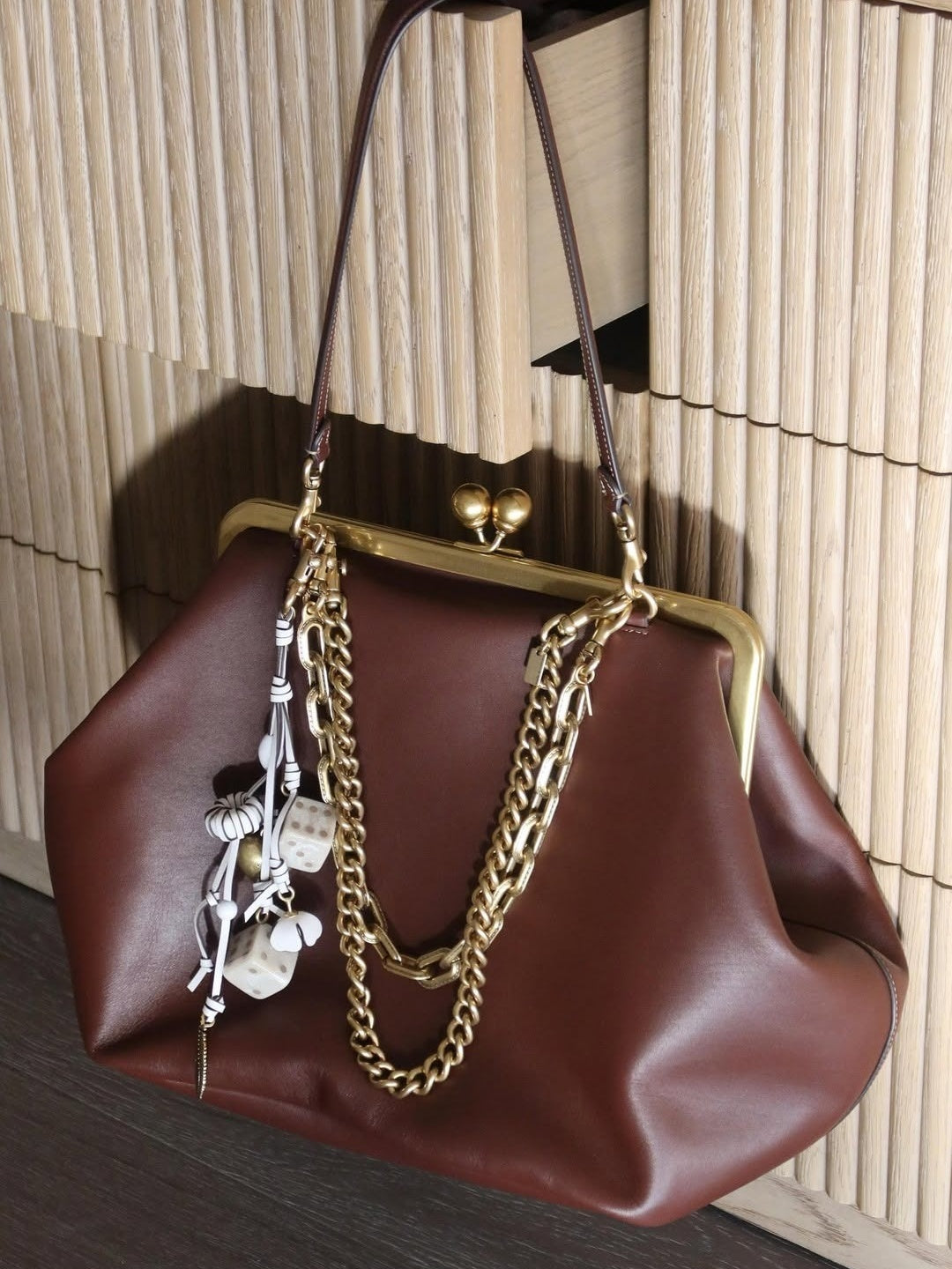 Elegant Deep Red Leather Clutch
