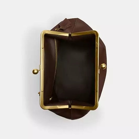 Elegant Deep Red Leather Clutch
