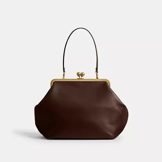 Elegant Deep Red Leather Clutch