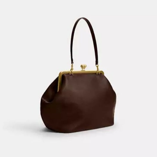 Elegant Deep Red Leather Clutch