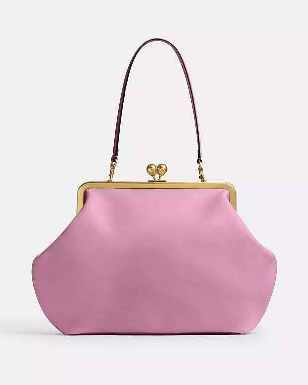 Elegant Deep Red Leather Clutch