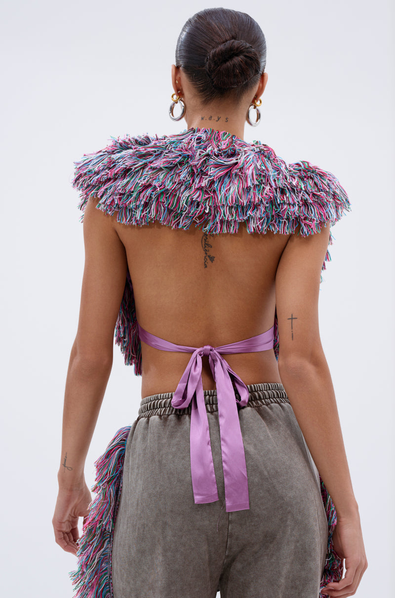 Deep V Neck Fringed Two Pieces Set