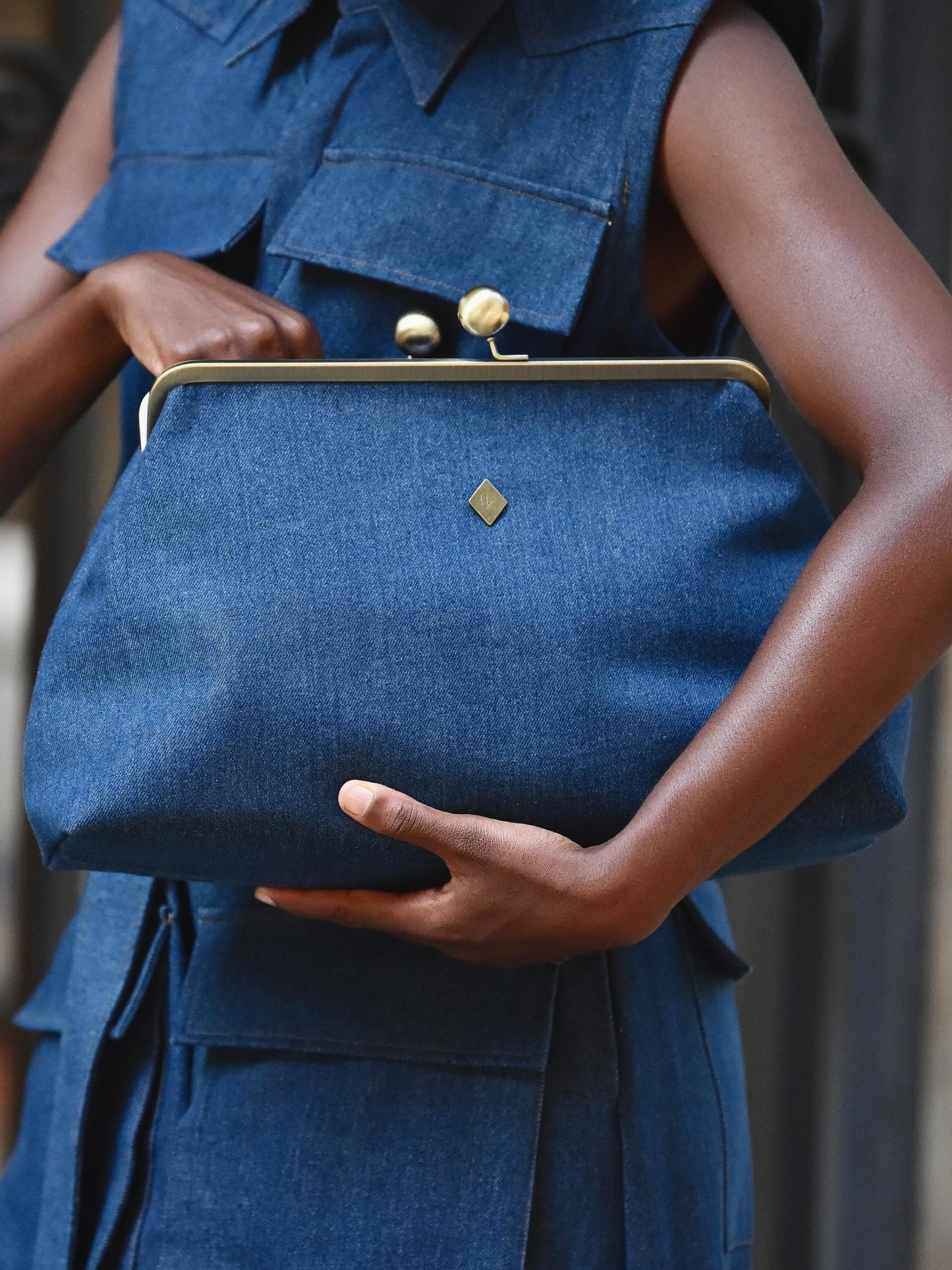 Oversize Coin Purse In Vintage Denim