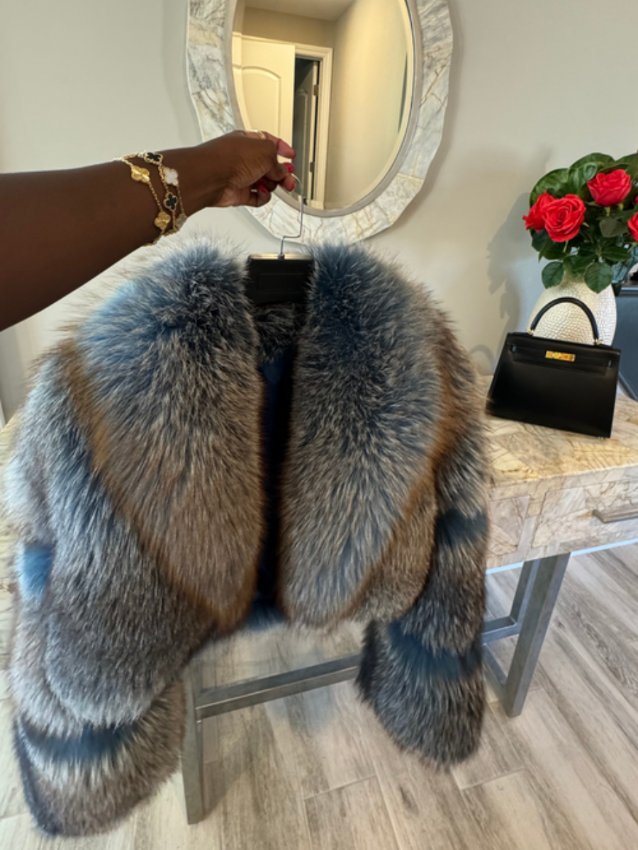 Elegant Faux Fox Fur Coat