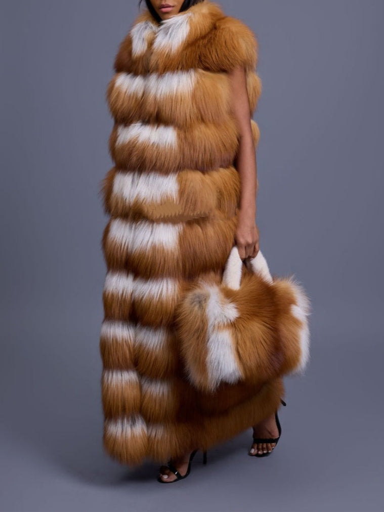 Long Eco-friendly Fox Fur Vest