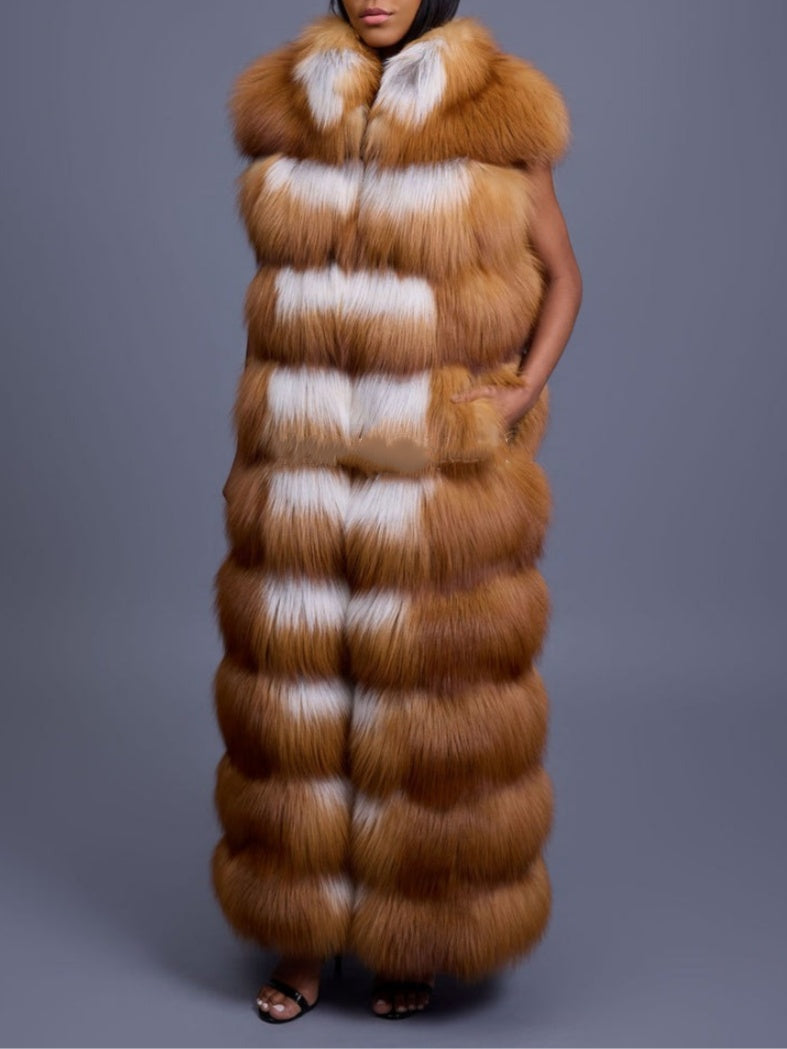 Long Eco-friendly Fox Fur Vest