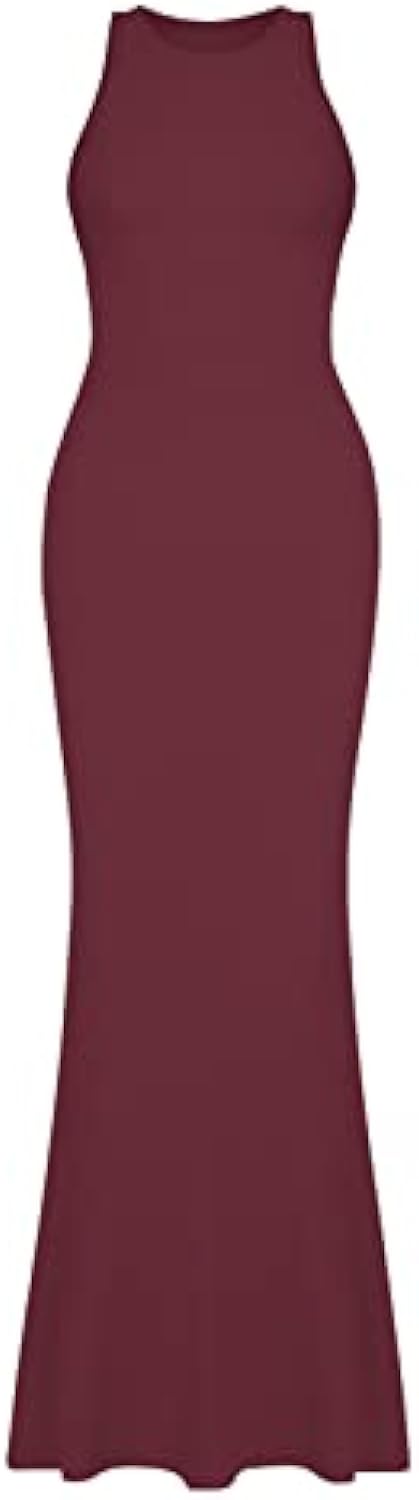 Women's Elegant Sleeveless Halter Neck Bodycon Maxi Dresses