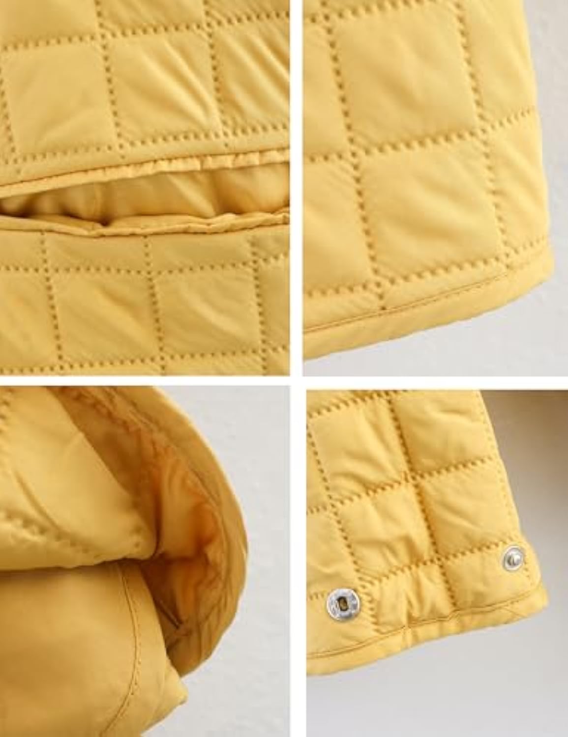 Women's Casual Collarless Long Sleeve Lightweight Quilted Puffer Jackets