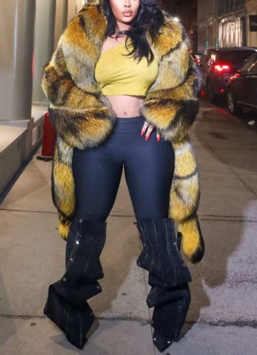 Mid-length Faux Fur Coat