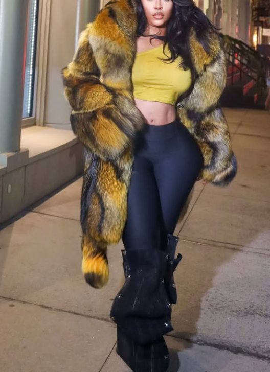 Mid-length Faux Fur Coat