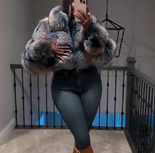Eco-Friendly Cropped Fur Coat